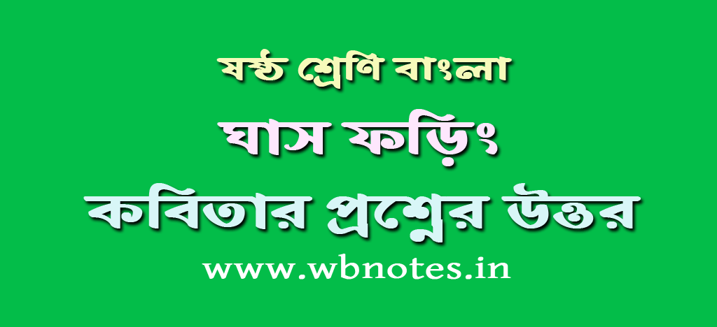 ঘাস ফড়িং কবিতার প্রশ্নের উত্তর