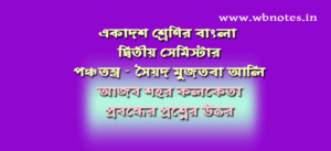 আজব শহর কলকেতা । পঞ্চতন্ত্র । সৈয়দ মুজতবা আলি