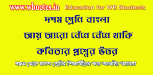 আয় আরো বেঁধে বেঁধে থাকি কবিতার MCQ TEST