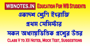 Class Eleven First Semester English MCQ