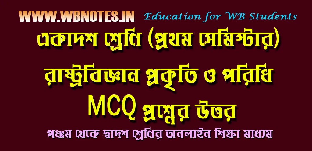 রাষ্ট্রবিজ্ঞান প্রকৃতি ও পরিধি MCQ