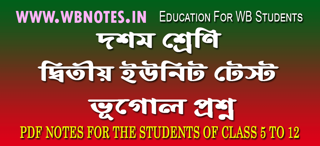 class-ten-second-unit-test-geography-question