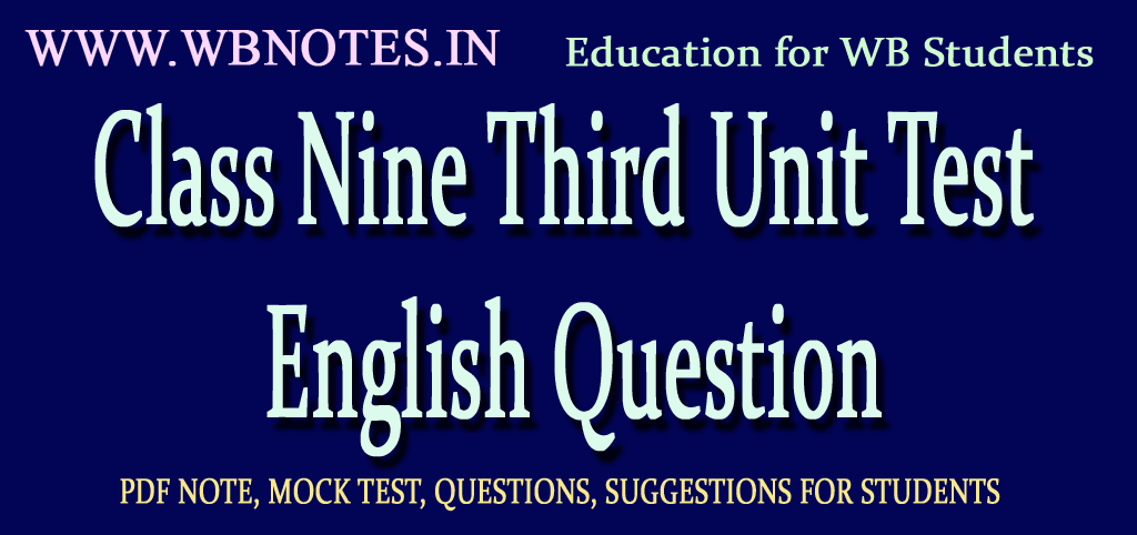 Class Nine Third Unit Test English Question