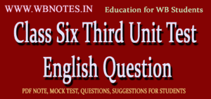 Class Six Third Unit Test English Question