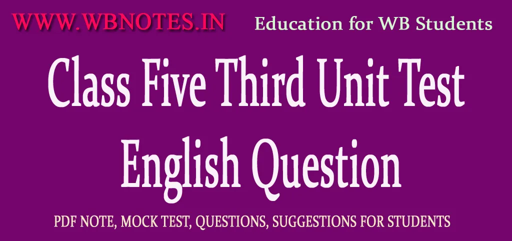 class-five-third-unit-test-english-question
