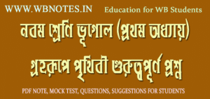 grohorupe-prithibi-important-questions
