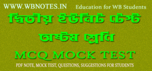 অষ্টম শ্রেণির দ্বিতীয় ইউনিট টেস্ট বাংলা MCQ