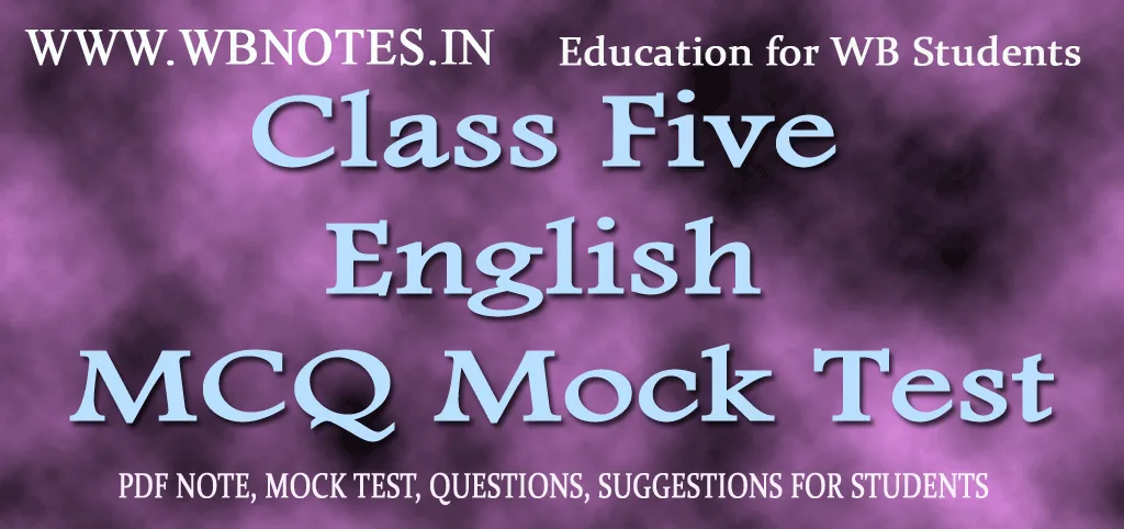Class Five English MCQ Mock Test