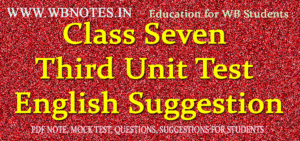 Class Seven Third Unit Test English Suggestion