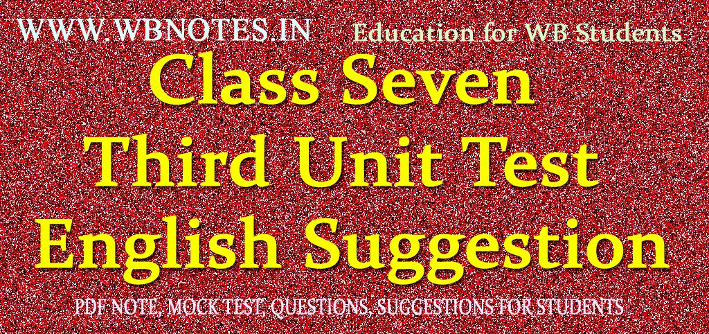 Class Seven Third Unit Test English Suggestion