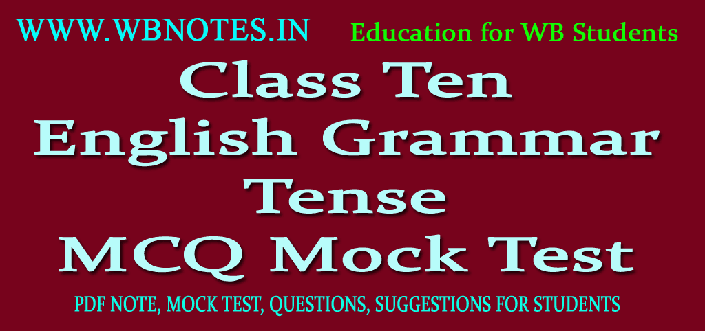 Class Ten English Grammar Tense MCQ Mock Test
