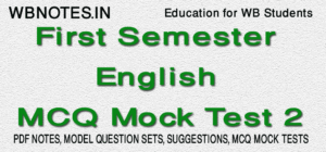 First Semester English MCQ Mock Test 2