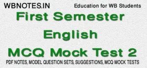 First Semester English MCQ Mock Test 2