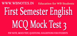 First Semester English MCQ Mock Test 3